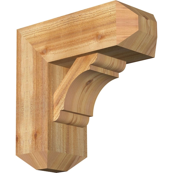 Ekena Millwork Olympic Craftsman Rough Sawn Bracket w/ Offset Brace, Western Red Cedar, 8"W x 20"D x 20"H BKT0806X20X20OLY04RWR - main